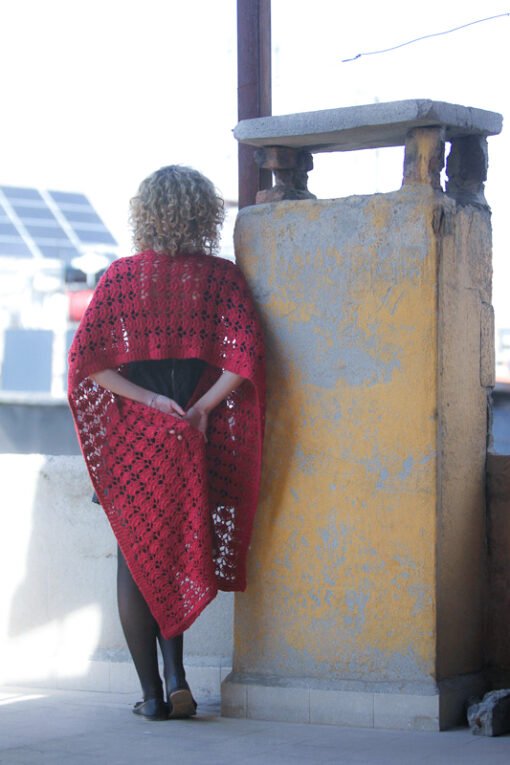 Red Eyelash Shawl - Image 2