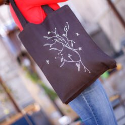 Olive Flowers Shopping Bag
