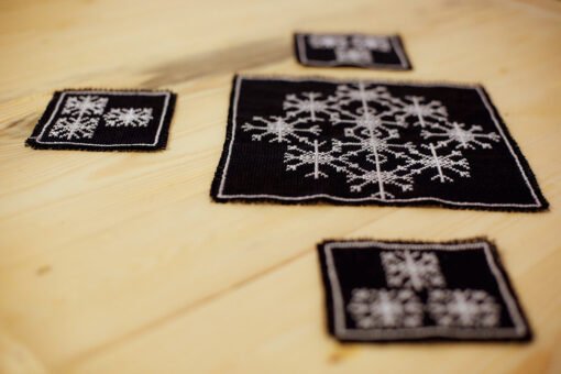 Snow Flakes Christmas Coasters Set