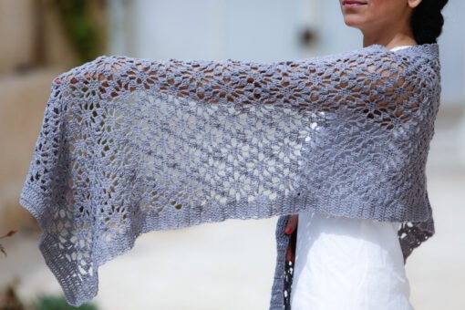 Silver Flower Shawl - Image 3