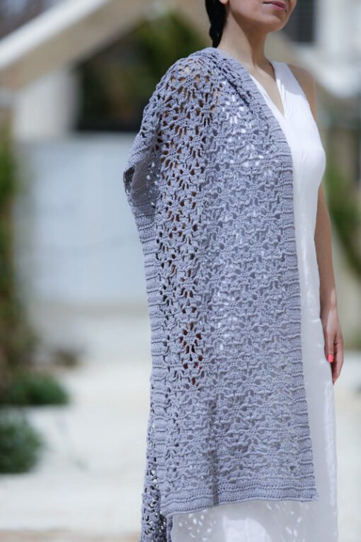 Silver Flower Shawl - Image 4