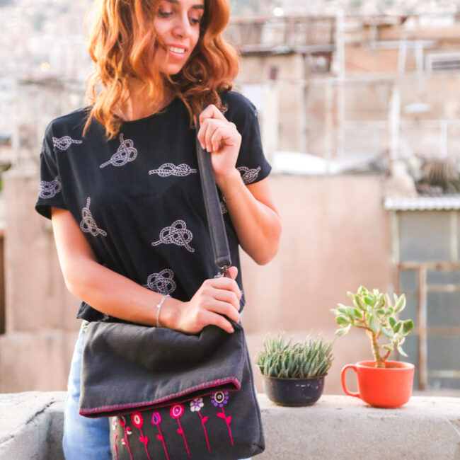 Mauve Flowers Bag
