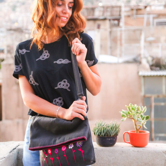 Mauve Flowers Bag