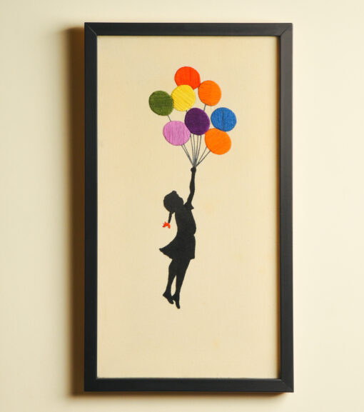 Flying Balloons Girl Wall Art