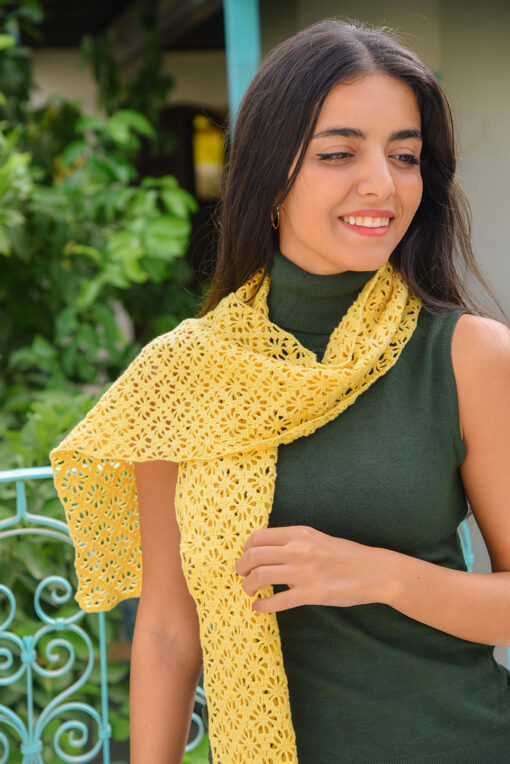 Yellow Flowers Scarf - Image 5