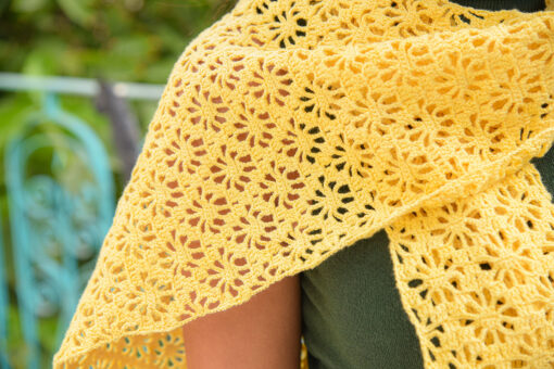 Yellow Flowers Scarf - Image 4