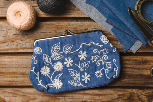 White Flowers Pouch