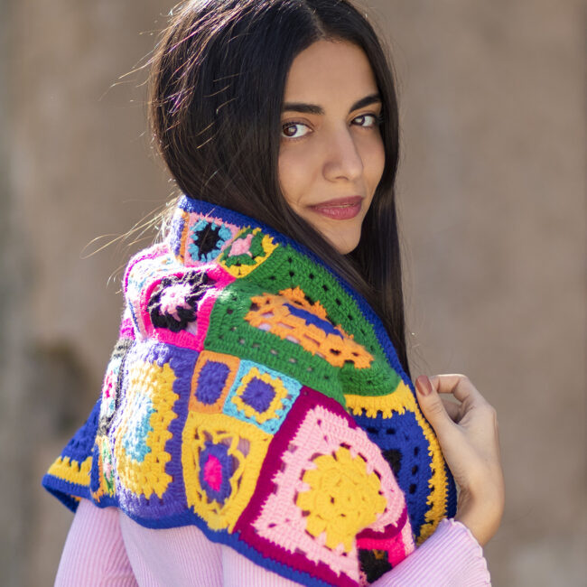 Alternative view of Kerbat Squares Scarf