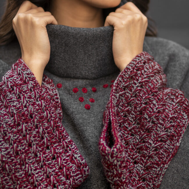 Alternative view of Grey Derani Poncho