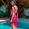 Fuchsia Net Cover Up