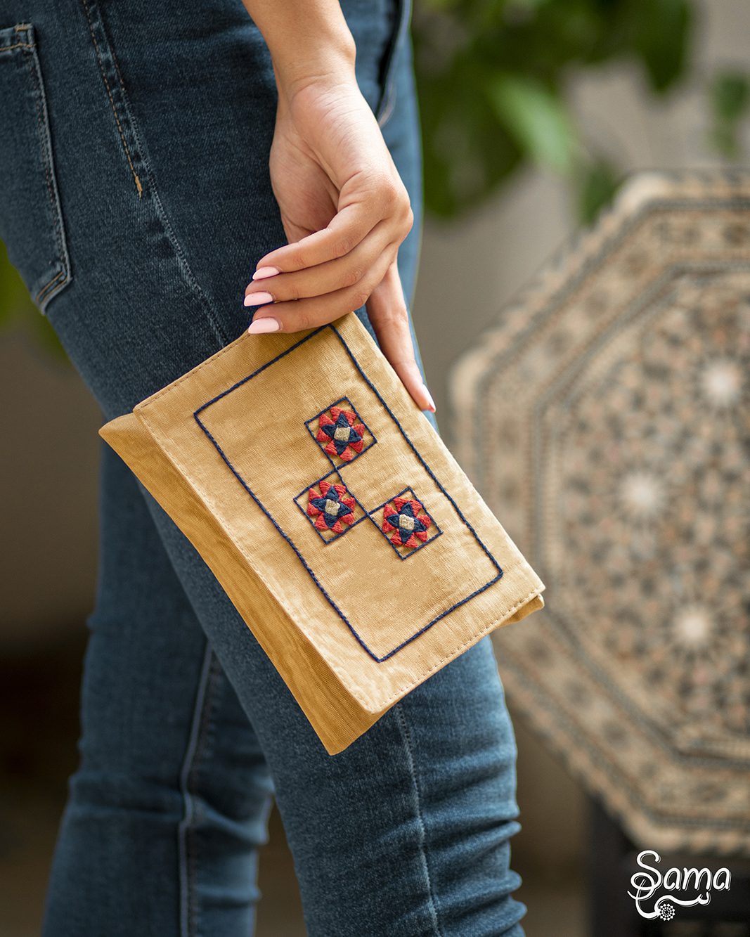 Mosaic Bag - Tan with Vanilla Stitch