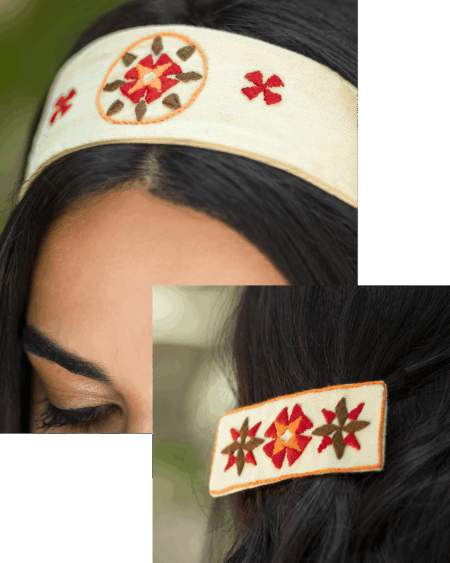 Yellow Mosaic Hair Set