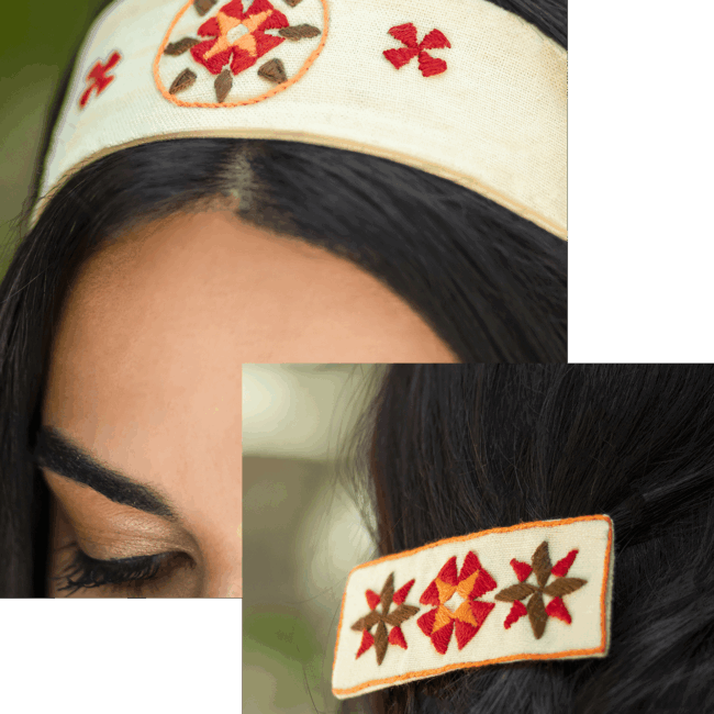 Yellow Mosaic Hair Set