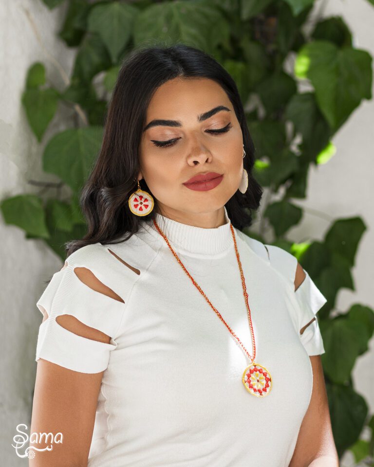 Yellow Mosaic Choker & Earrings