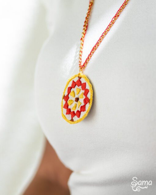 Yellow Mosaic Choker & Earrings - Image 3