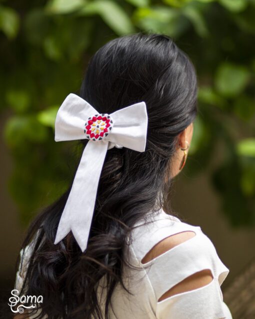 White Mosaic Hair Set - Image 2