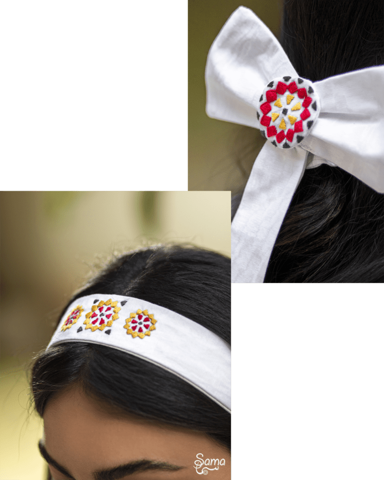White Mosaic Hair Set