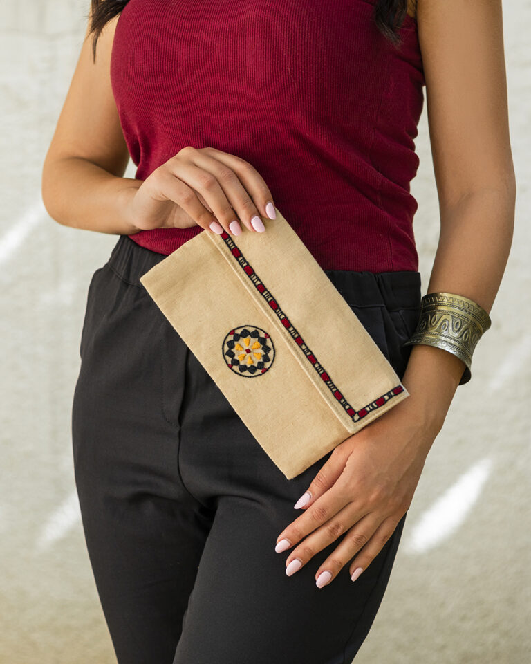 Beige Mosaic Pouch