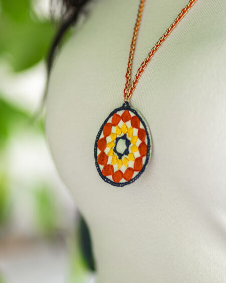 Blue Mosaic Choker & Earrings - Image 2