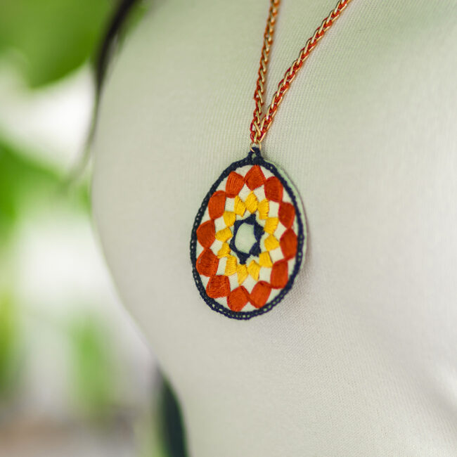 Alternative view of Blue Mosaic Choker & Earrings