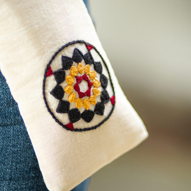 Alternative view of White Mosaic Glass Pouch