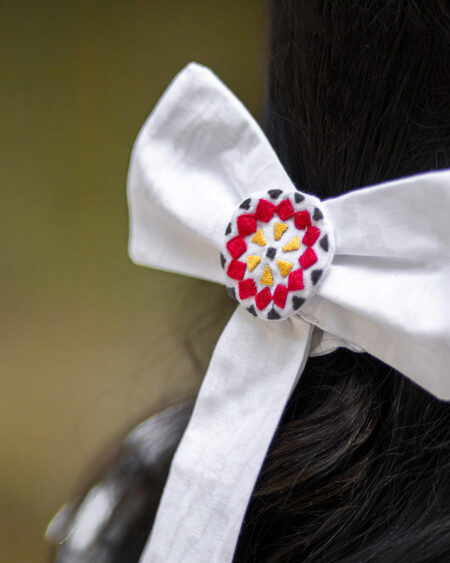White Mosaic Hair Set - Image 4