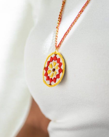 Yellow Mosaic Choker & Earrings - Image 3