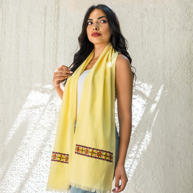 Alternative view of Yellow Mosaic Scarf