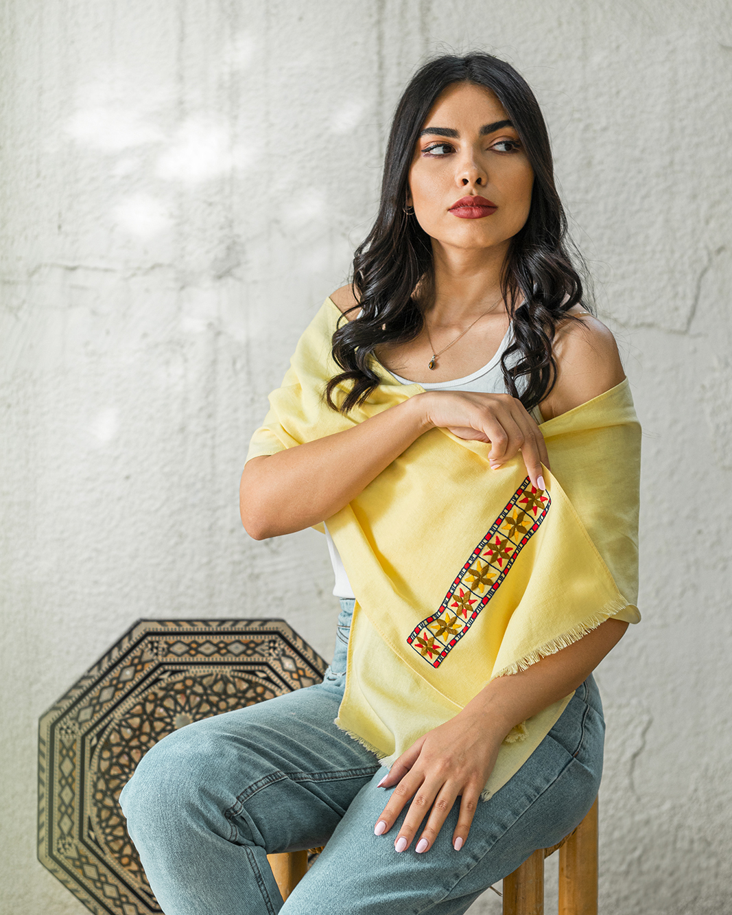 Yellow Mosaic Scarf - Image 6
