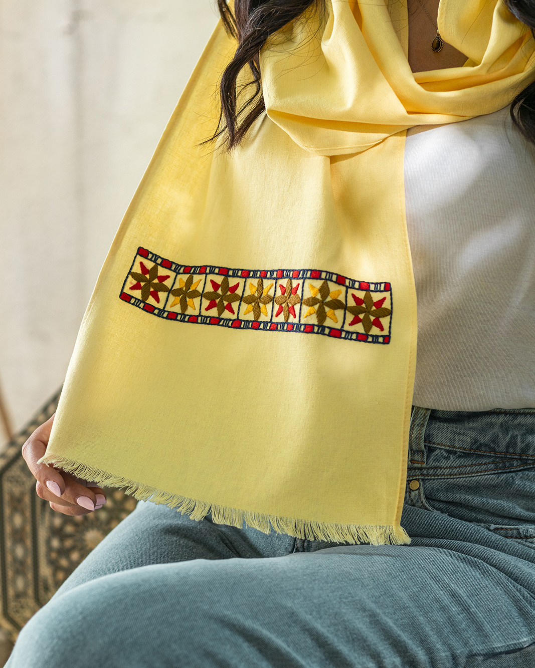 Yellow Mosaic Scarf - Image 5