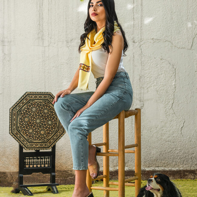 Alternative view of Yellow Mosaic Scarf