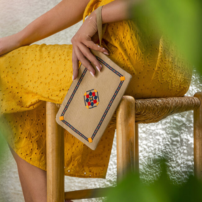 Beige Mosaic Pouch 2