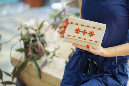 Off White Mosaic Pouch - Image 4