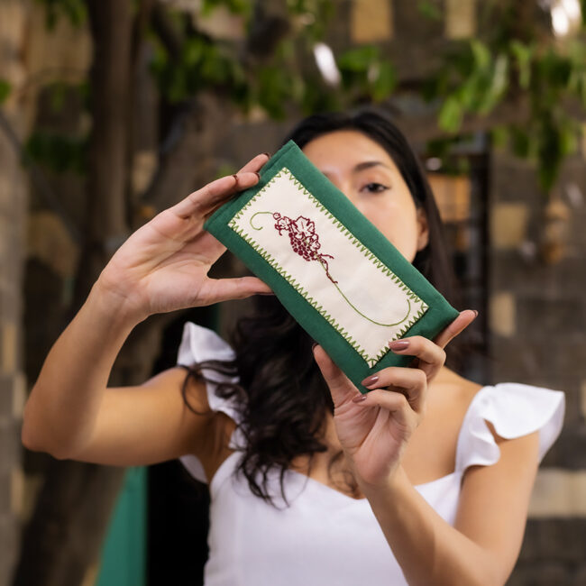 Alternative view of Green Derani Glass Pouch