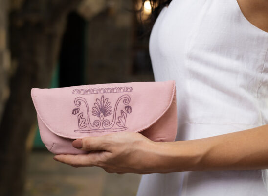 Pink Tadmori Glass Pouch